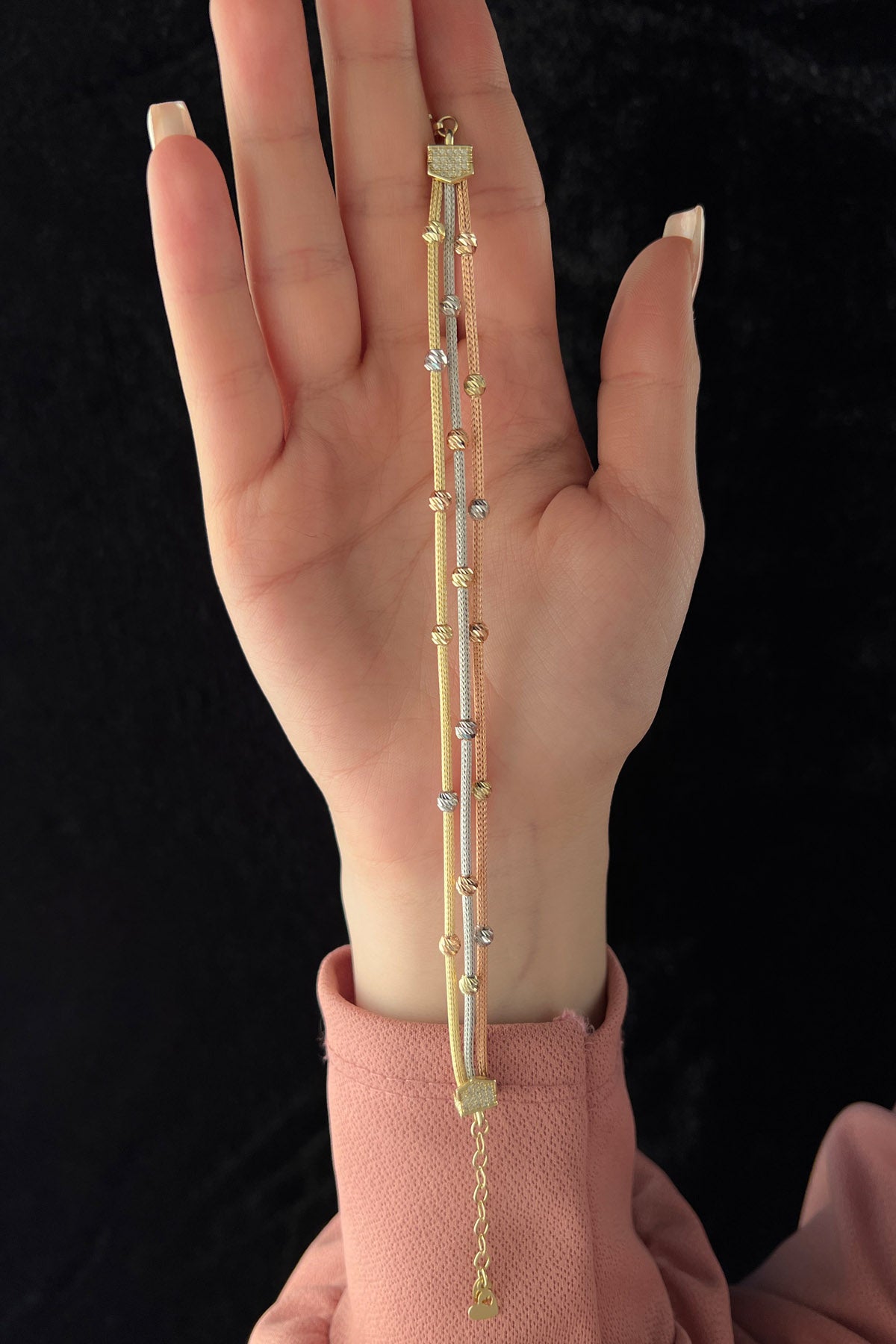 14ct Gold 3 Color Dorica Fox Tail Bracelet