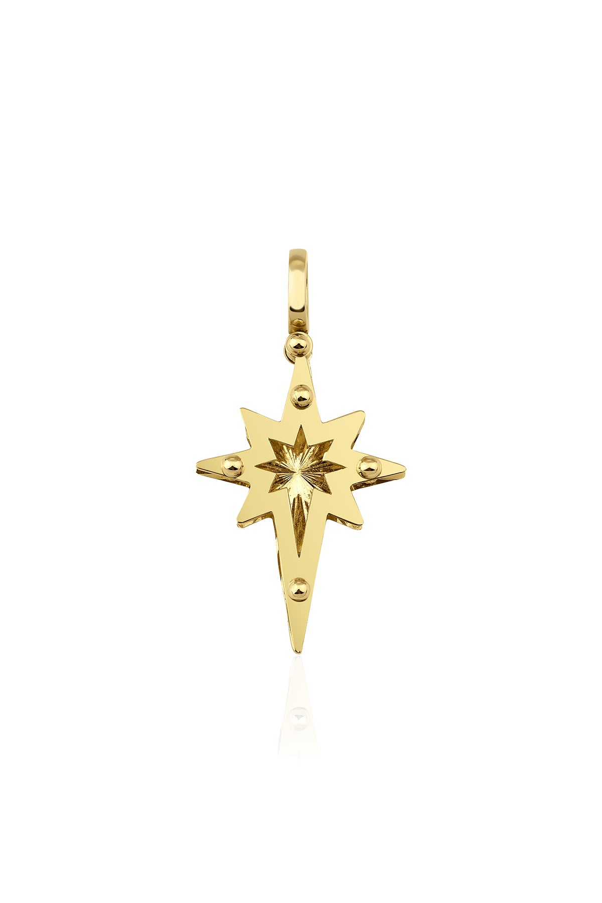14ct Gold 3D Polar Star Charm