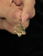14ct Gold 3D Snowflake Charm