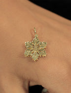 14ct Gold 3D Snowflake Charm