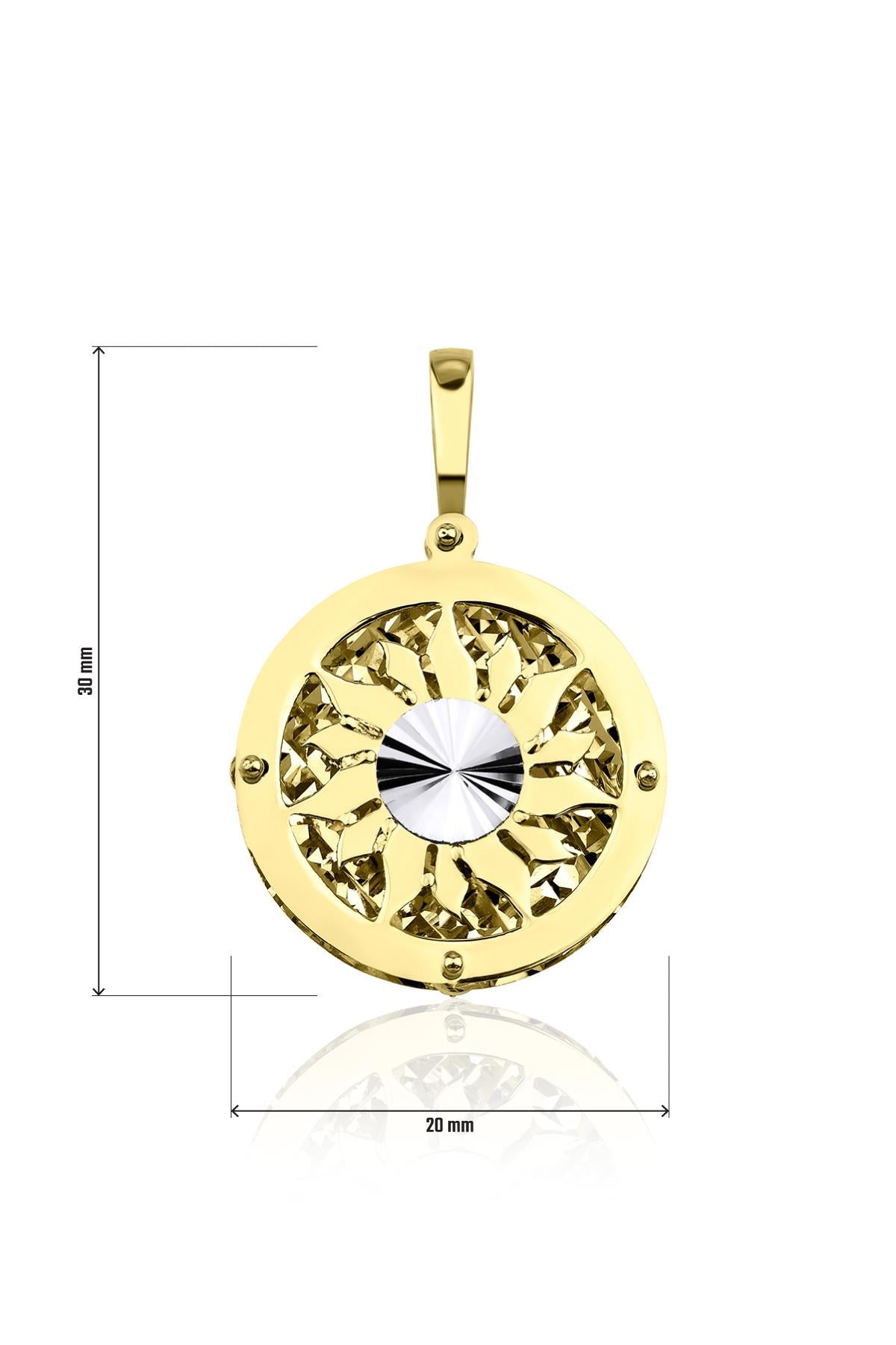 14ct Gold 3D Sun Pendant
