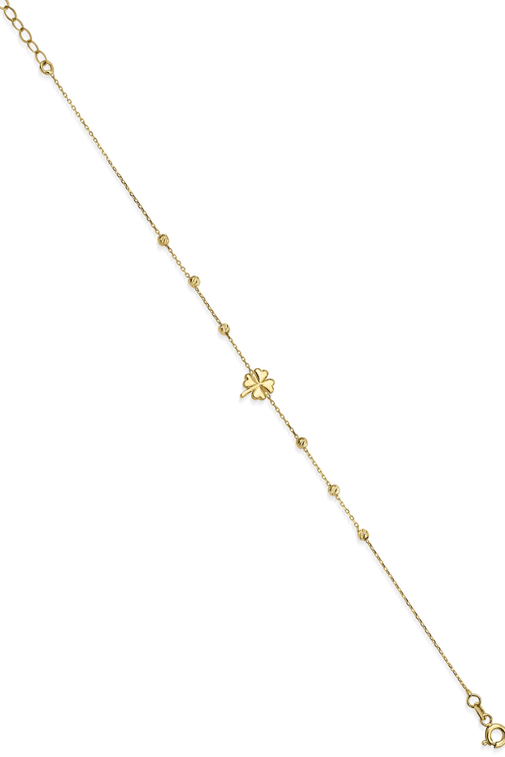 14ct Gold 4 Leaf Clover Dorcia Ball Bracelet