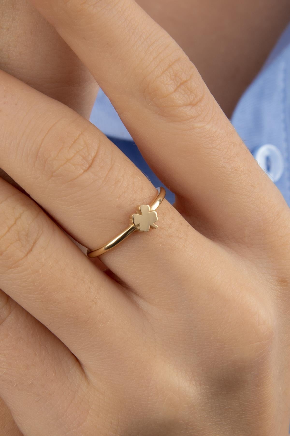 14K Gold 4 Leaf Clover Ring