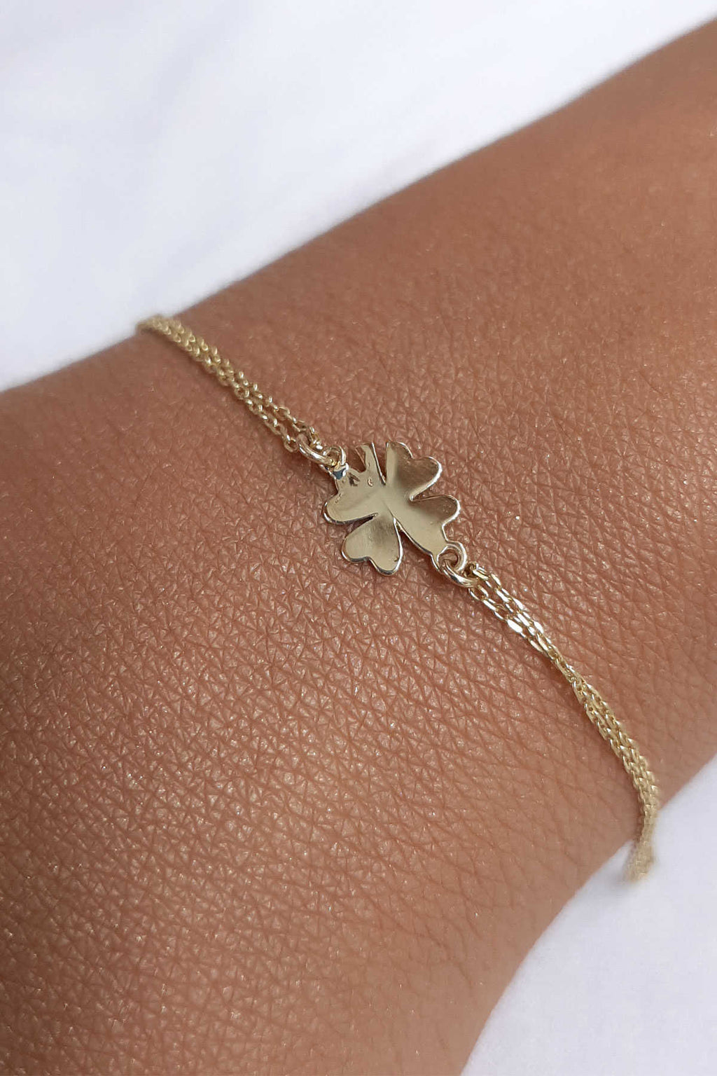 14ct Gold 4 Leaf Clover Shaped Bracelet