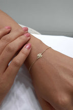 14ct Gold 4 Leaf Clover Shaped Bracelet