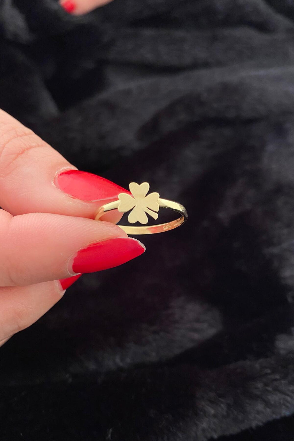 14ct Gold 4 Leaf Clover Shaped Ring