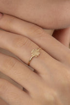 14ct Gold 4 Leaf Clover Shaped Ring