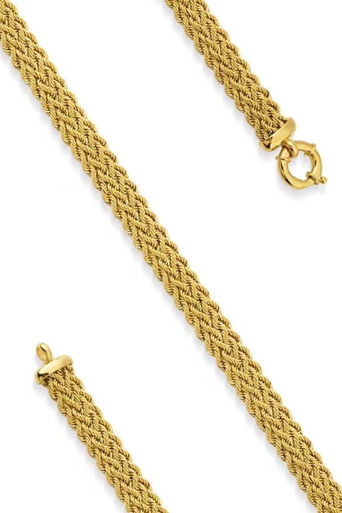 14K Gold 4 Row Rope Bracelet