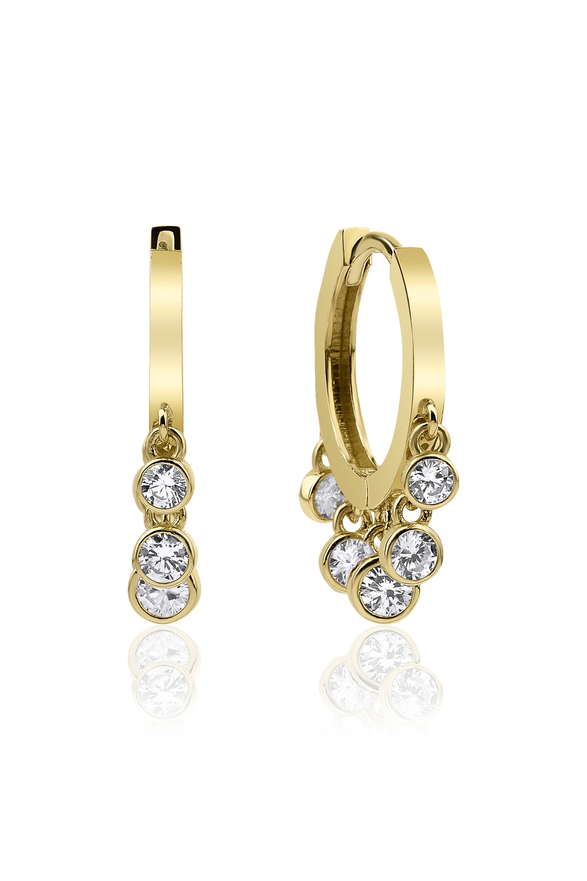 14ct Gold 5-Stone Earrings