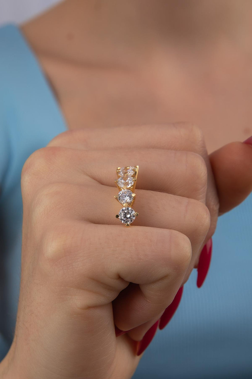 14ct Gold 5 Stone Ring