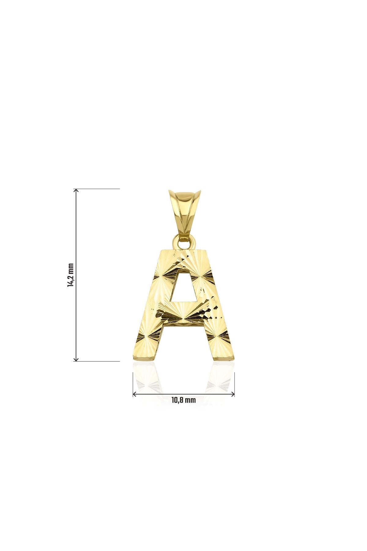 14ct Gold A Letter Mini Shine Pendant