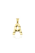 14ct Gold A Letter Mini Shine Pendant