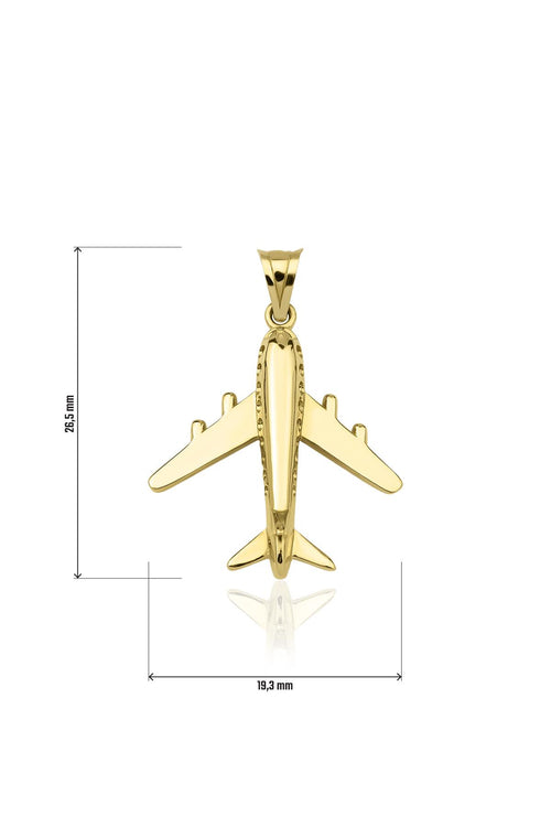 14ct Gold Airplane Pendant