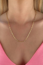 14ct Gold Almond Paperclip Chain 0.122  inch