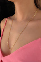 14ct Gold Almond Paperclip Chain 0.122  inch
