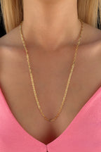 14ct Gold Almond Paperclip Chain 0.122  inch