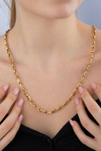 14ct Gold Alternating Rectangle Paperclip Chain