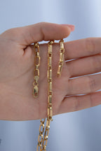 14ct Gold Alternating Rectangle Paperclip Chain