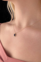 14ct Gold Amethyst Stone Twisted Necklace