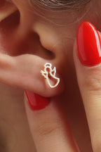 14ct Gold Angel Shape  Stud Earrings