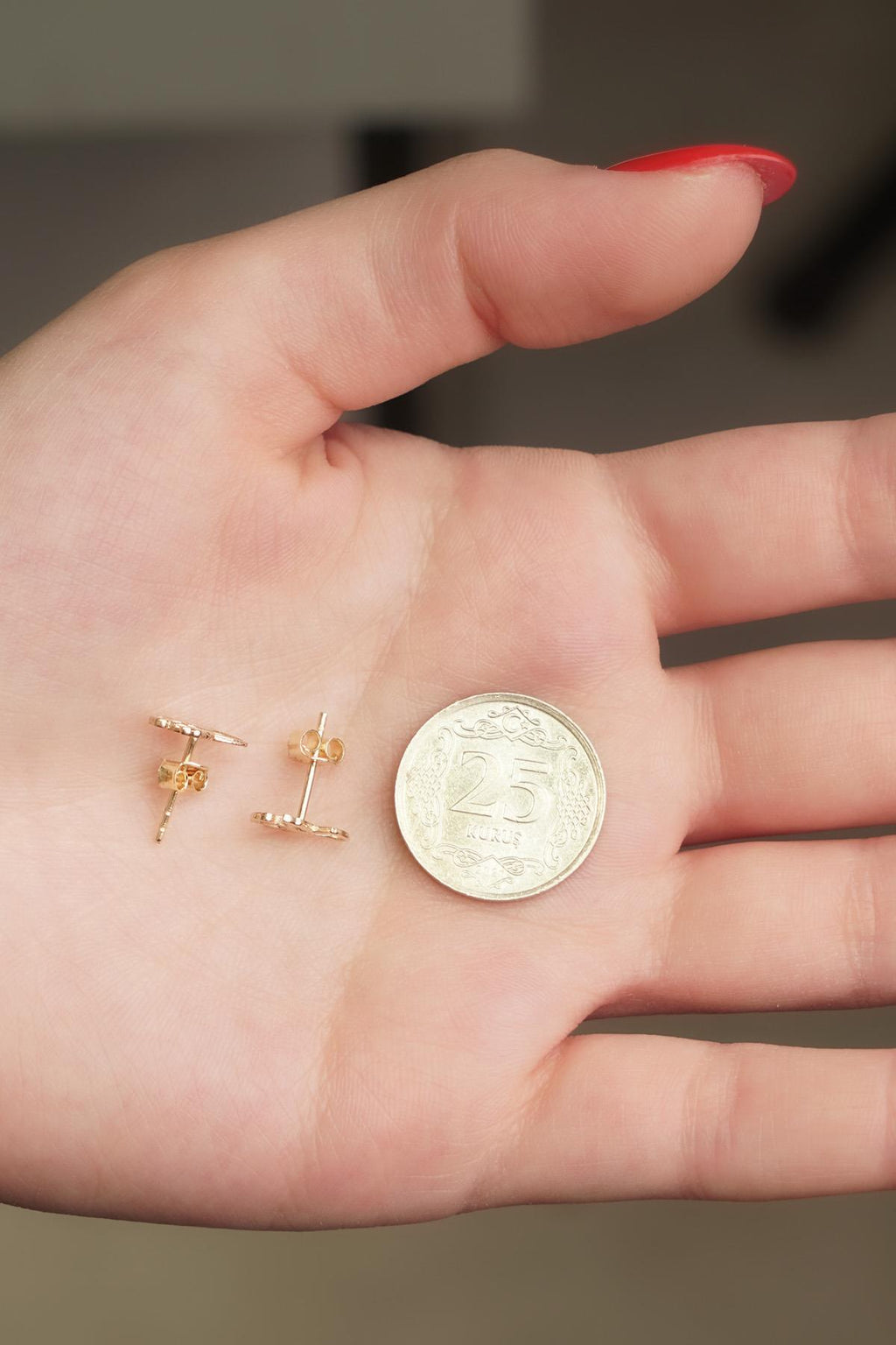 14ct Gold Angel Shape  Stud Earrings