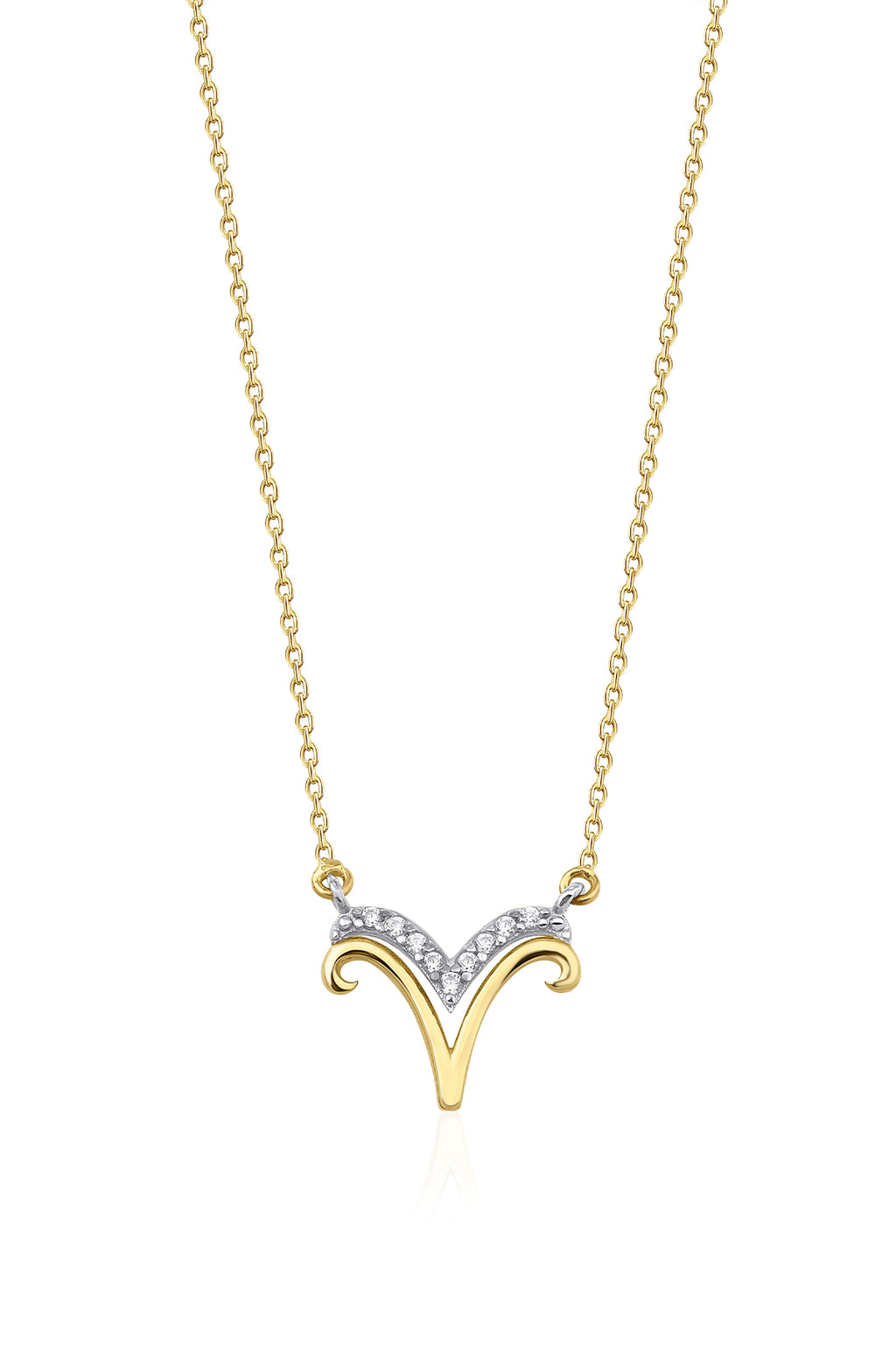 14ct Gold Aries Zodiac Sign Necklace