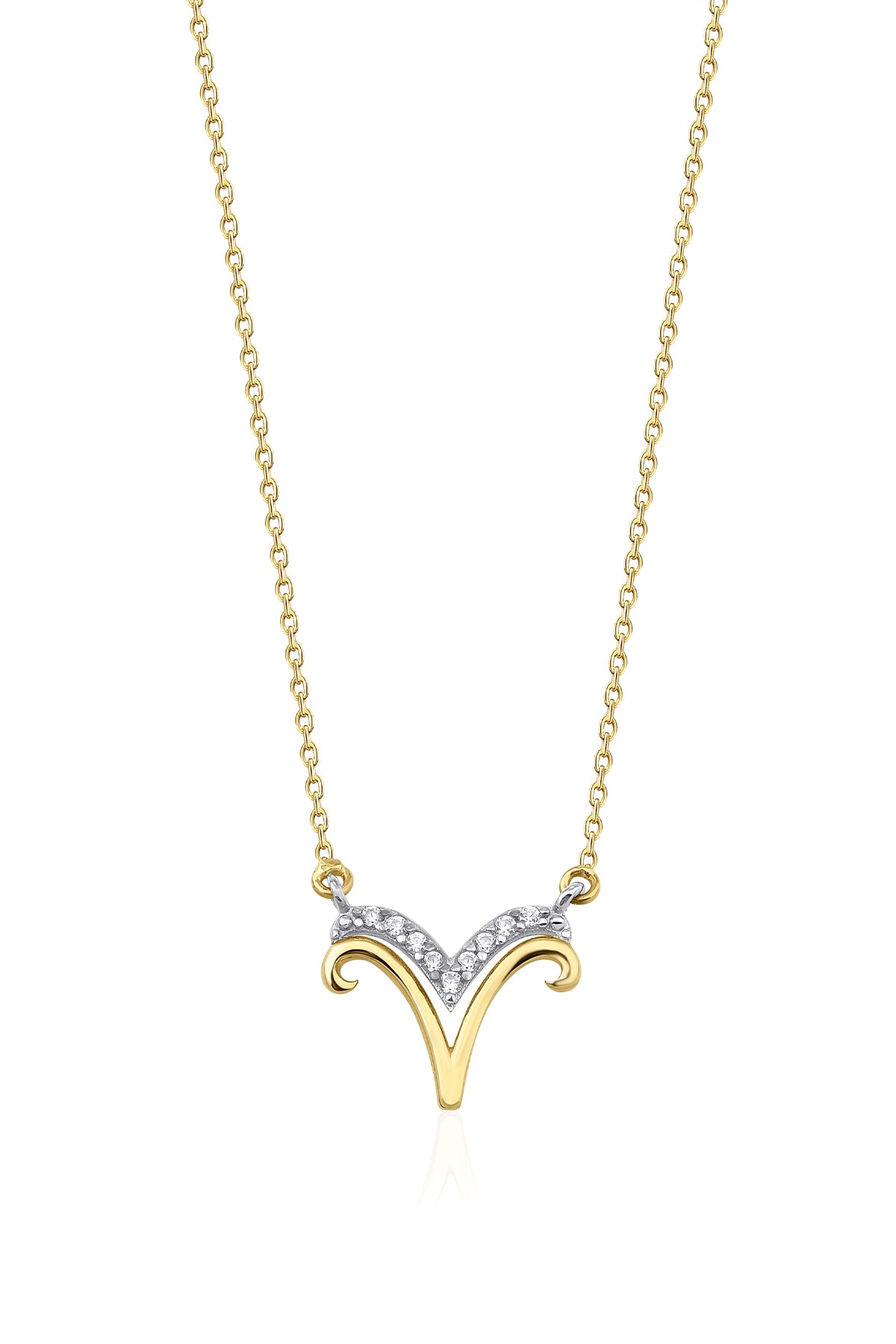 14ct Gold Aries Zodiac Sign Necklace