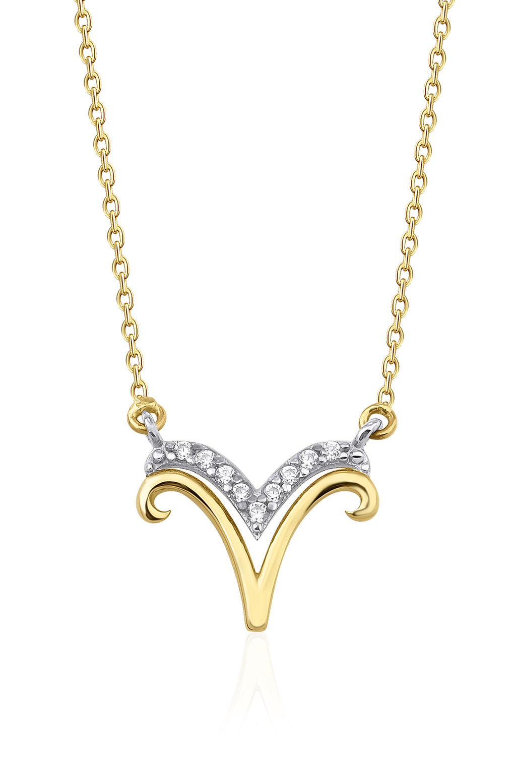 14ct Gold Aries Zodiac Sign Necklace