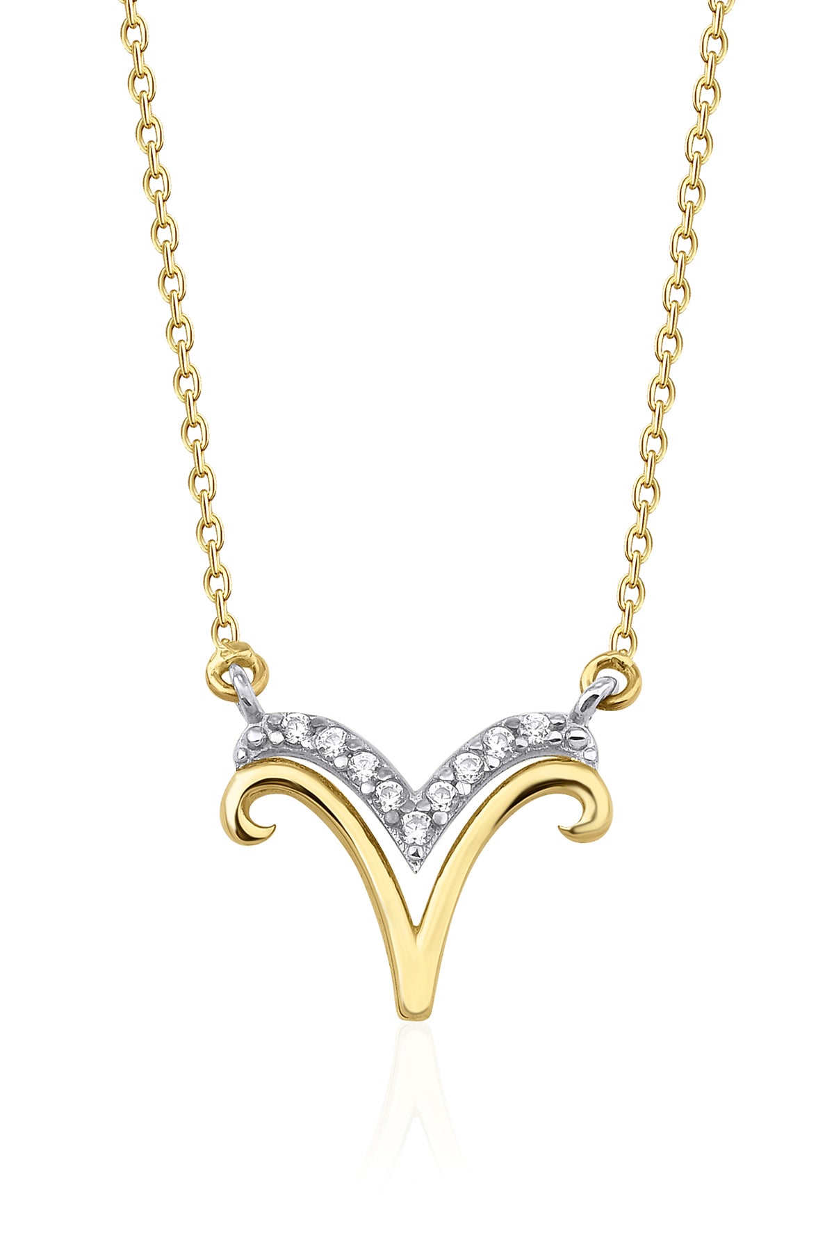 14ct Gold Aries Zodiac Sign Necklace