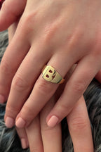 14ct Gold B Initial Ring