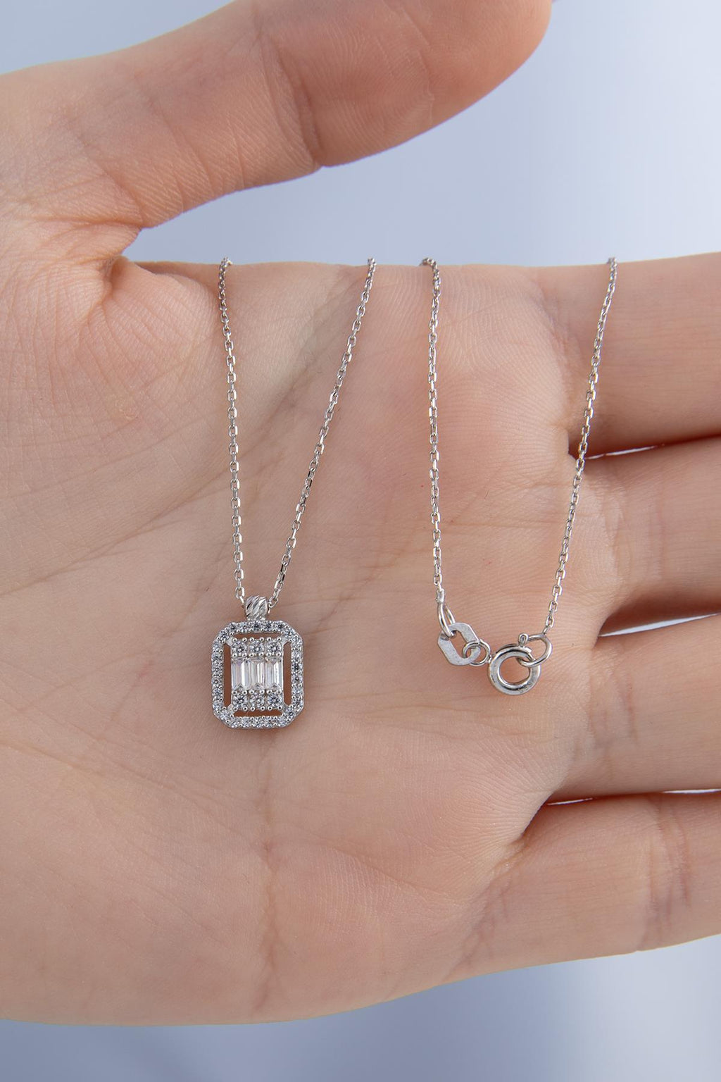 14ct Gold Baguette Necklace