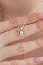 14ct Gold Baguette Necklace