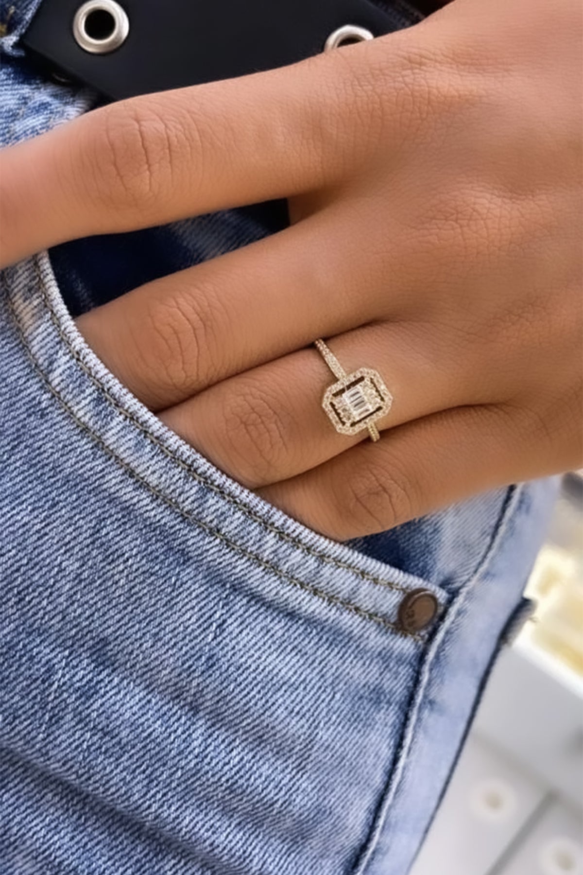 14K Gold Baguette Ring