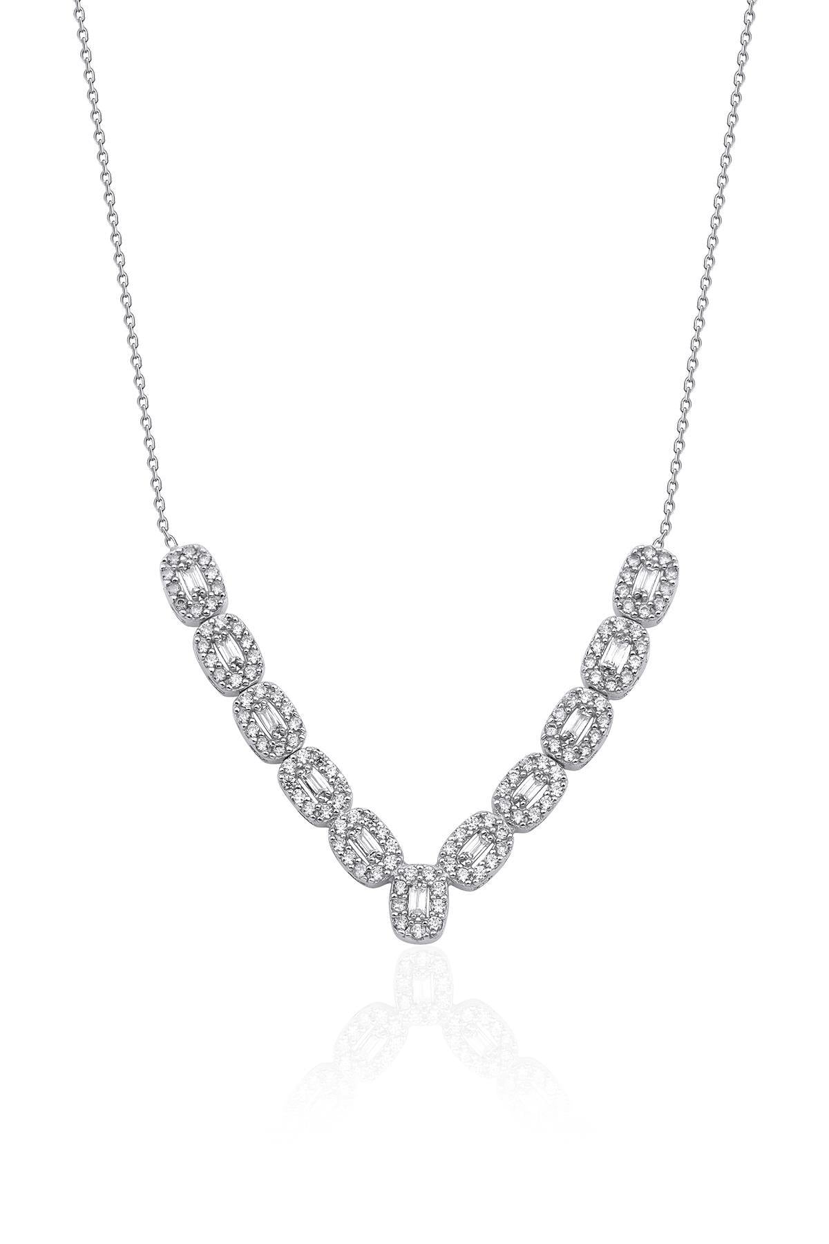 14ct Gold Baguette Set ( Earrings - Necklace )