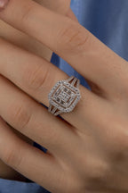 14ct Gold Baguette Square Row Ring 2