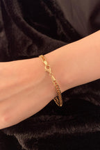 14ct Gold Baguette Stone Knitted Bracelet