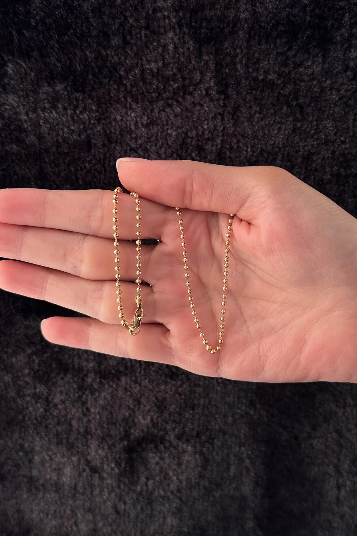 14K Gold Ball Bead Chain   0.078 inch