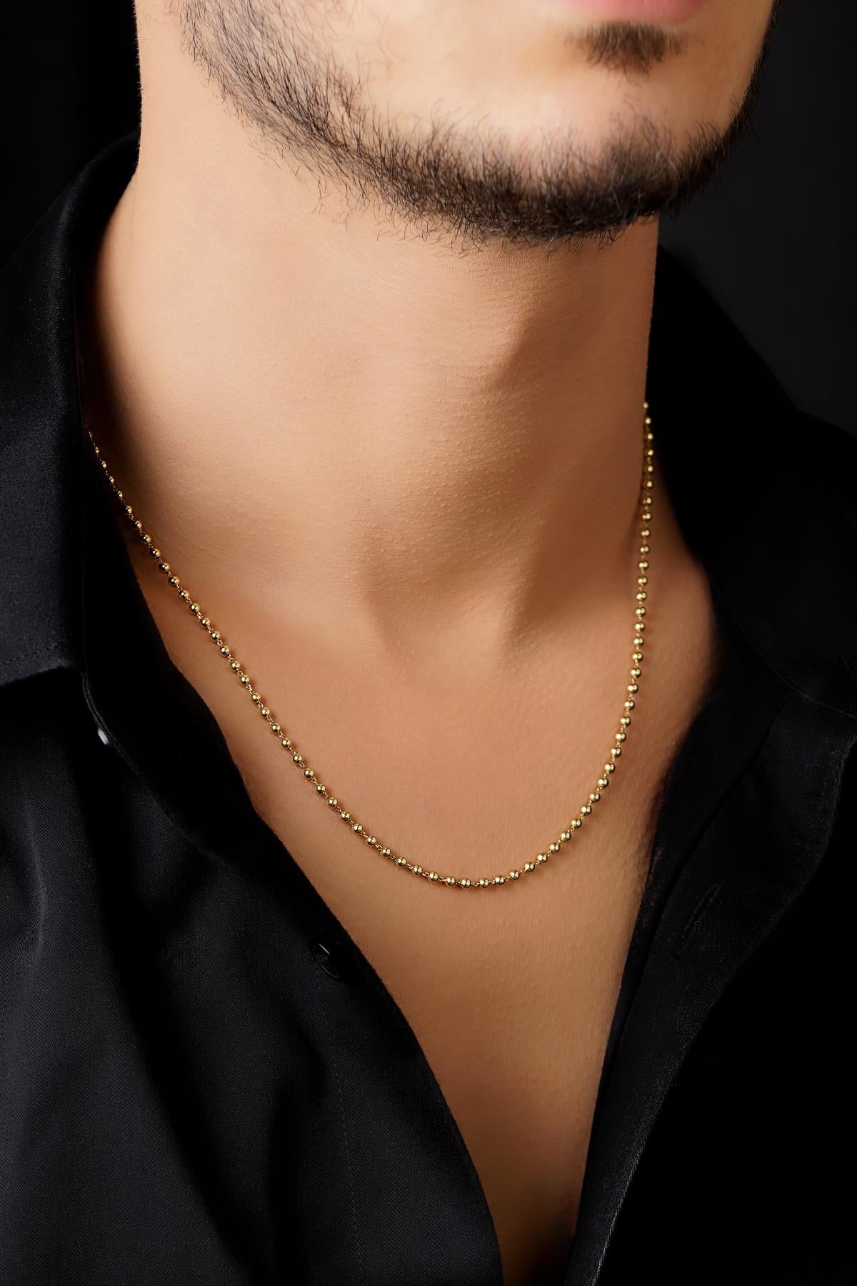 14ct Gold Ball Bead Chain   0.098 inch