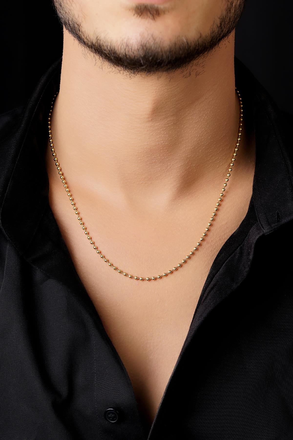 14ct Gold Ball Bead Chain   0.098 inch