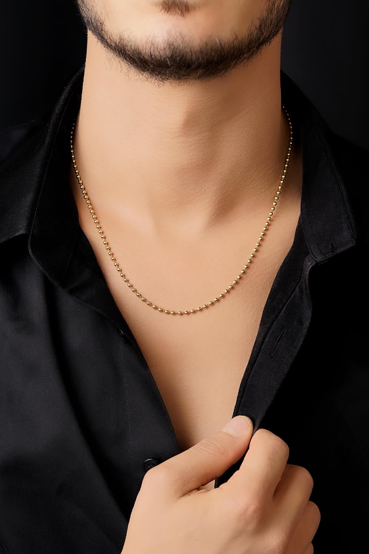 14ct Gold Ball Bead Chain   0.098 inch