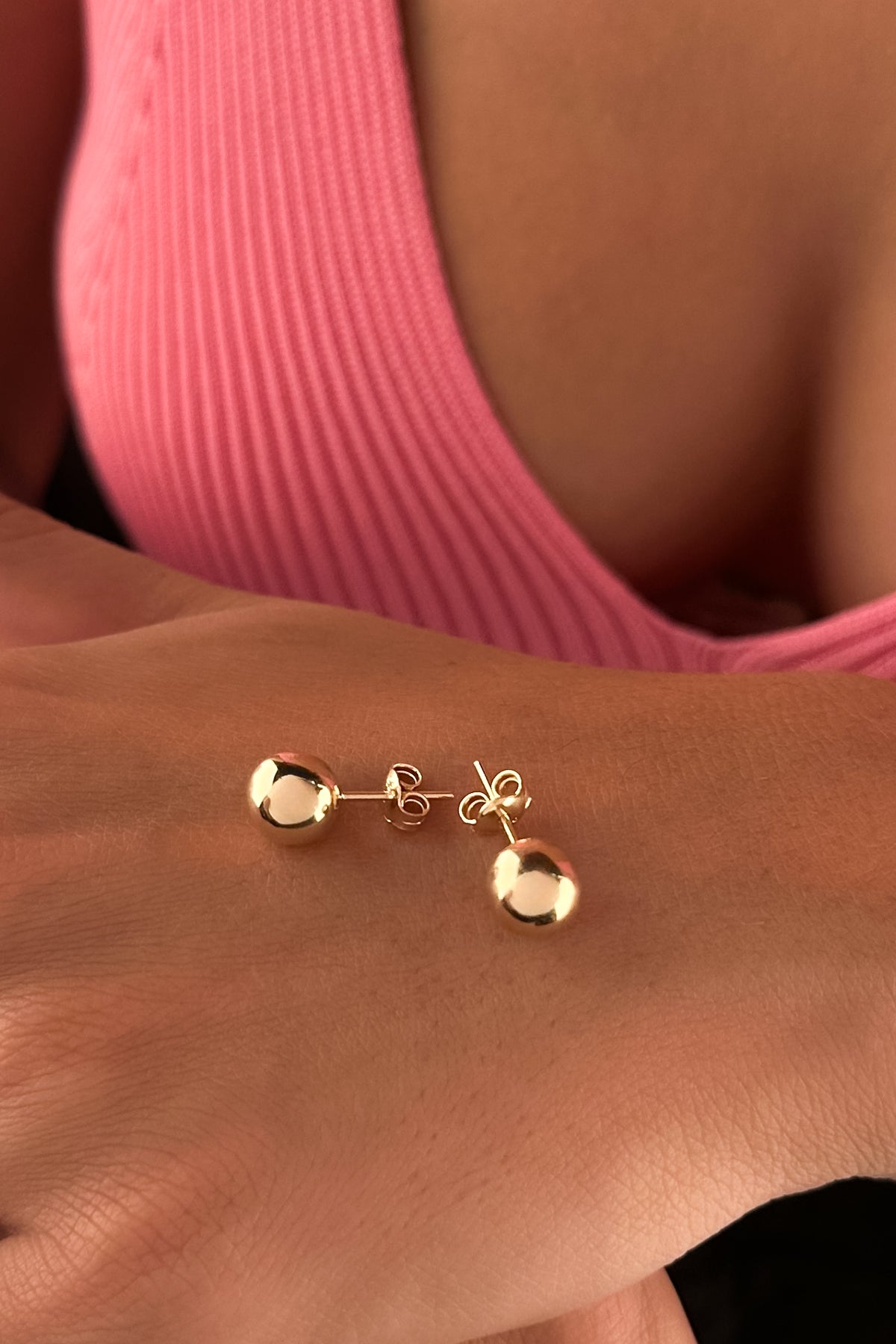 14ct Gold Ball Stud Earrings  0.314 inch