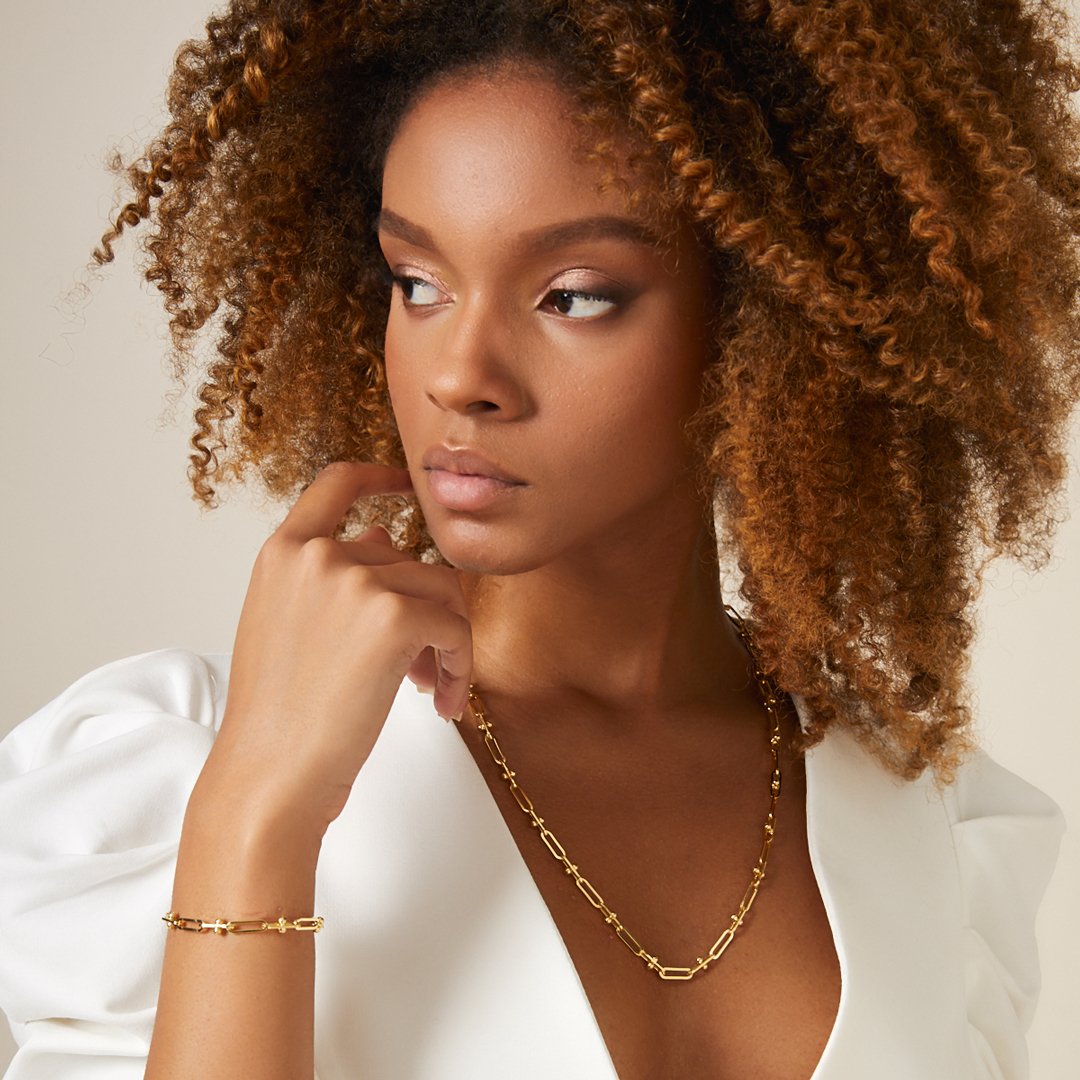 14ct Gold Bauble Paperclip Bracelet