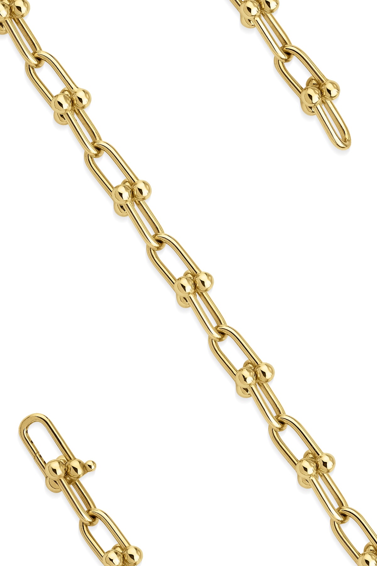 14K Gold Bauble Paperclip Brcaelet  0.385 inch