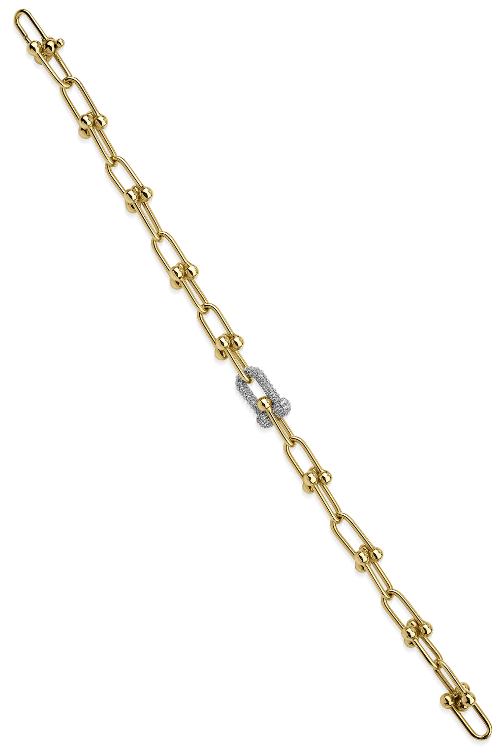 14ct Gold Bauble Paperclip Brcaelet