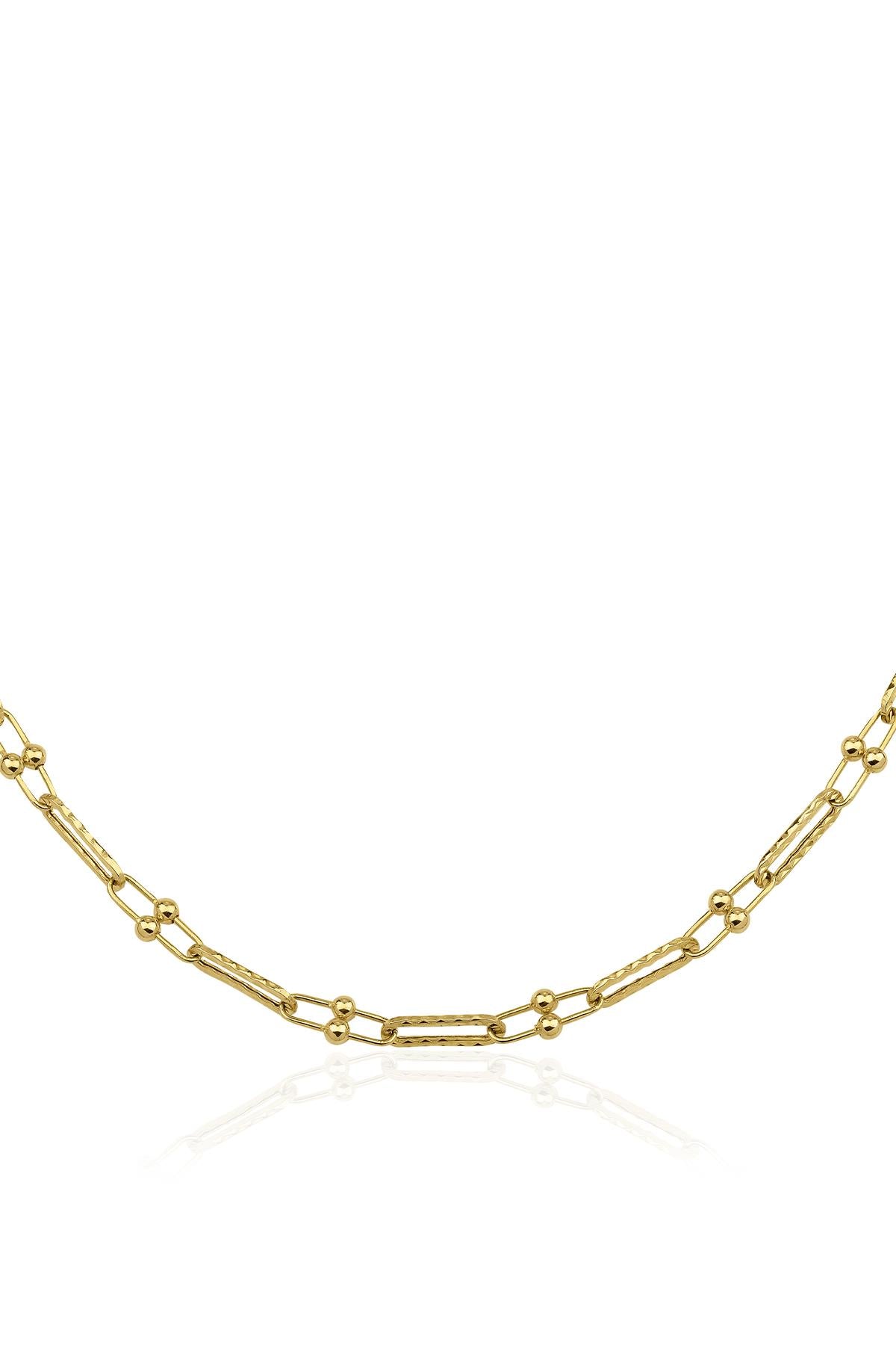 14K Gold Bauble Paperclip Chain