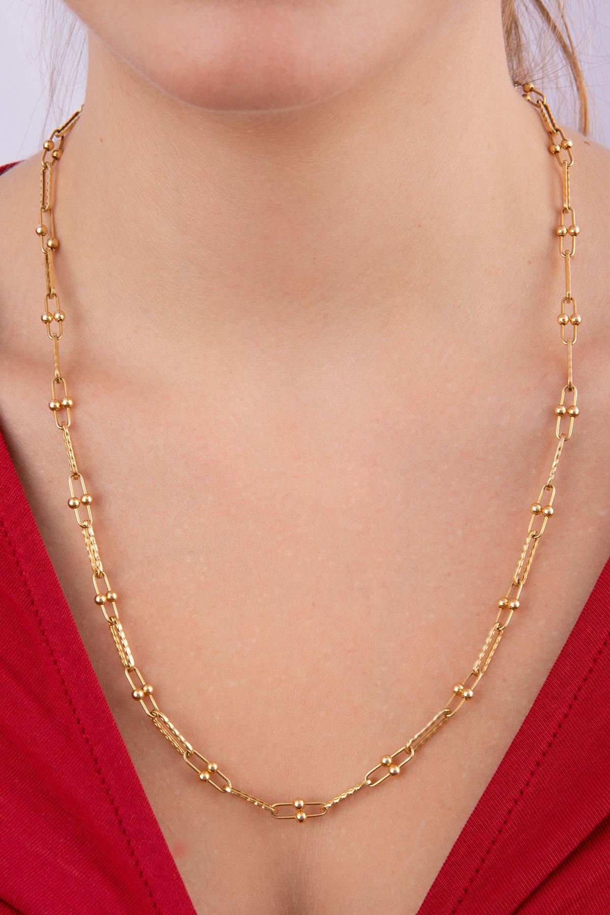 14K Gold Bauble Paperclip Chain