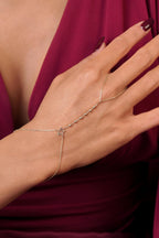 14ct Gold Beaded Hand Chain with Star Detail