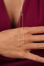 14ct Gold Beaded Hand Chain with Star Detail