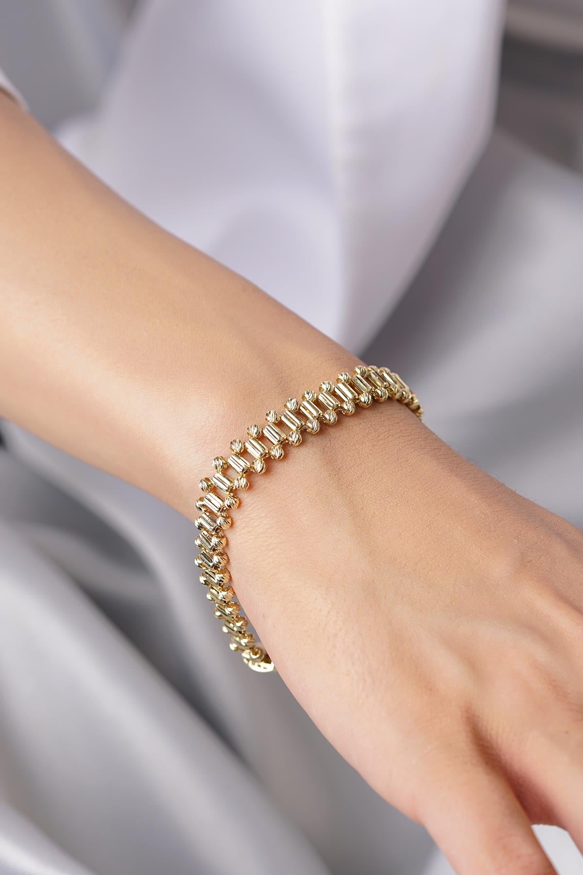14ct Gold Beaded Roller Bracelet
