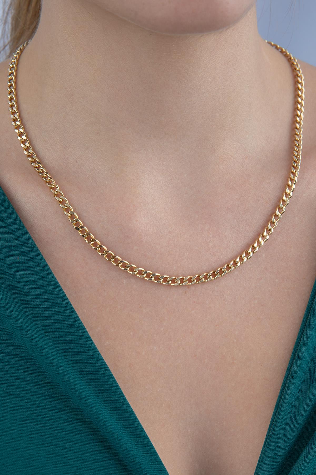 14ct Gold Bevelled Cuban Chain  0.167 inch